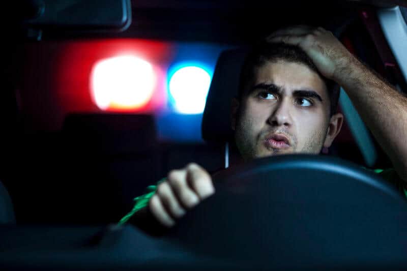 Police car in pursuit