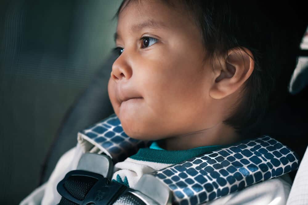 small child in car seat