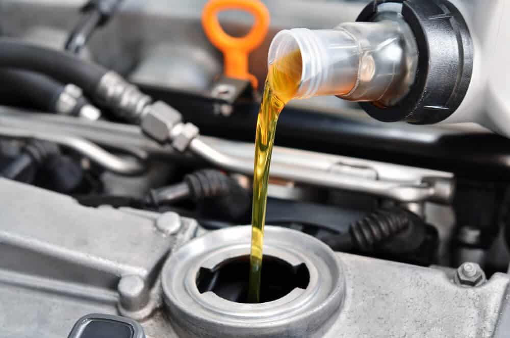 close up of oil change