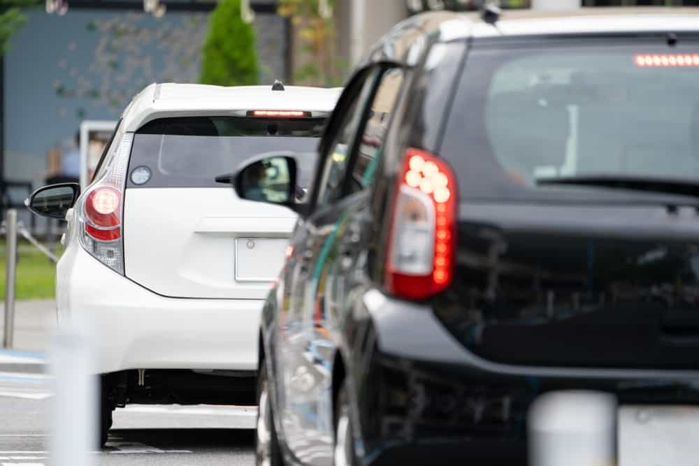 cars driving behind one another